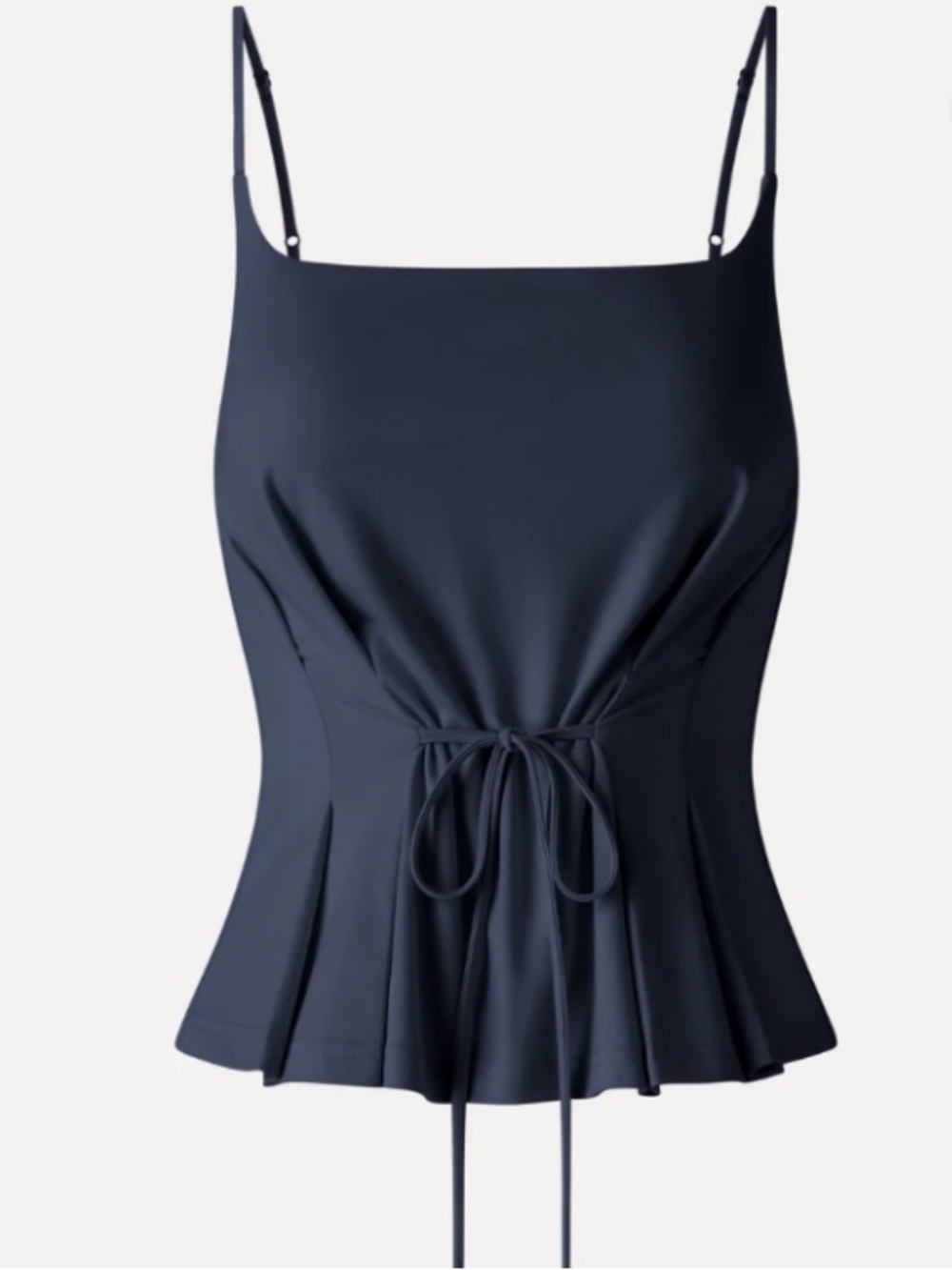OGL Ponte Pleated Spaghetti Brami Midnight Navy Blue Size Large New with Tags